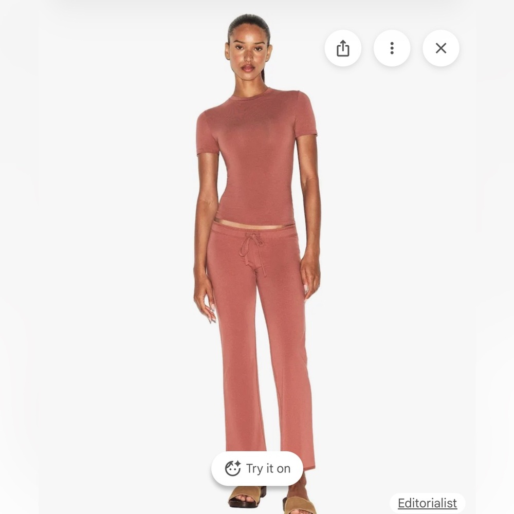 SKIMS low rise cotton jersey crop pants